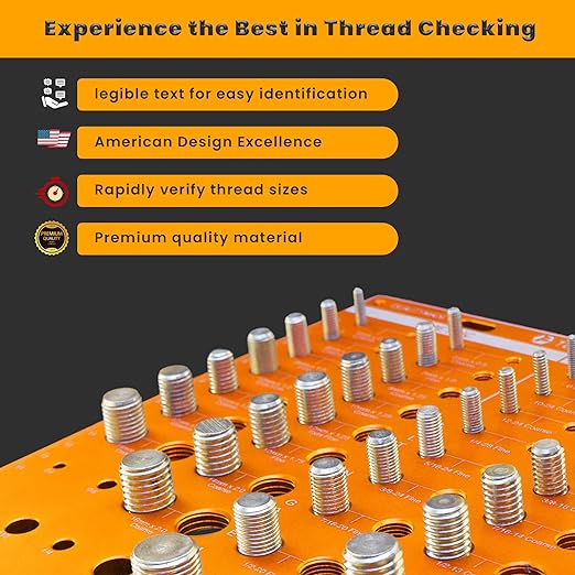 T&D 42 Hole Nut and Bolt Thread Checker with 8 Drillbit Holes