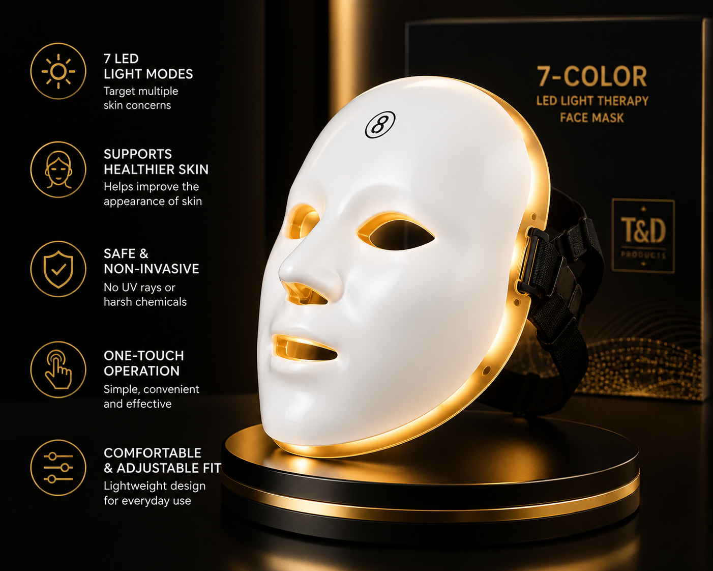7-Color LED Light Therapy Face Mask