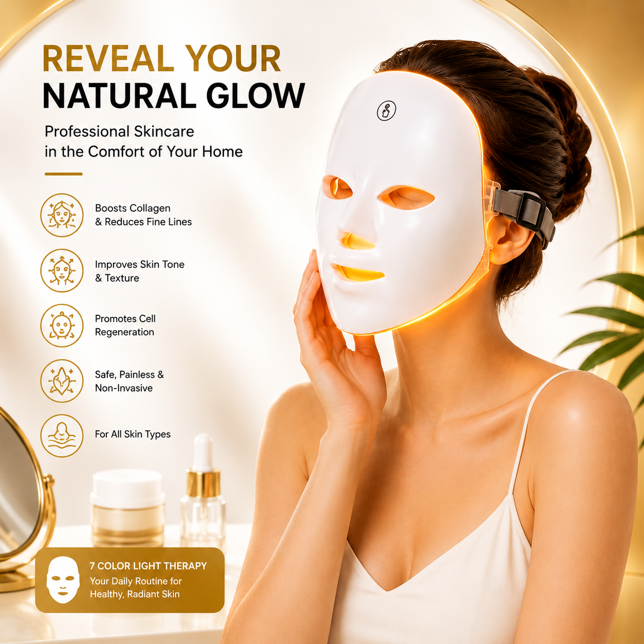 7-Color LED Light Therapy Face Mask Smart Skincare Shield